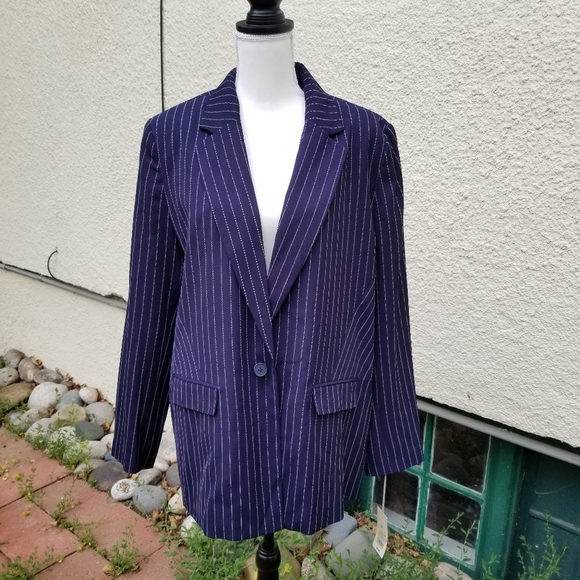 a new day Jackets & Blazers - NWT a new day navy and white pinstriped blazer